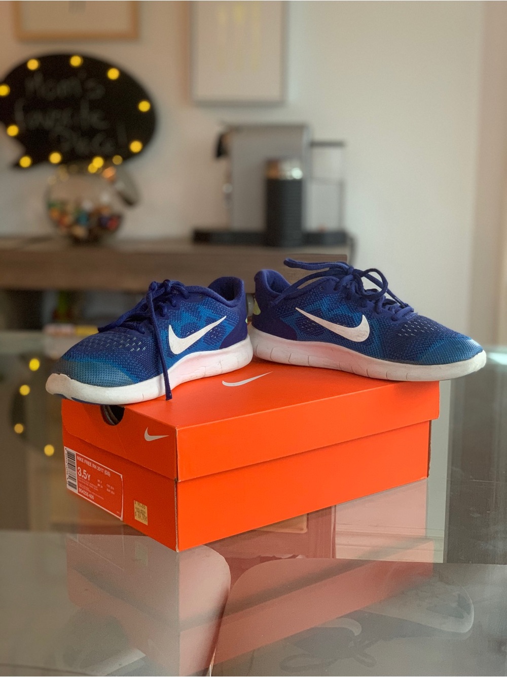Nike Blue and White Kids Sneakers